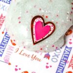 Valentine's Day Slime with a paper heart placed on top