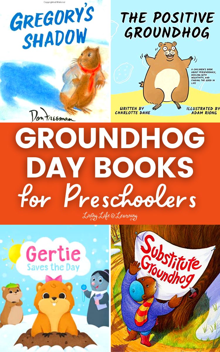 collage of Groundhog Books for Preschoolers