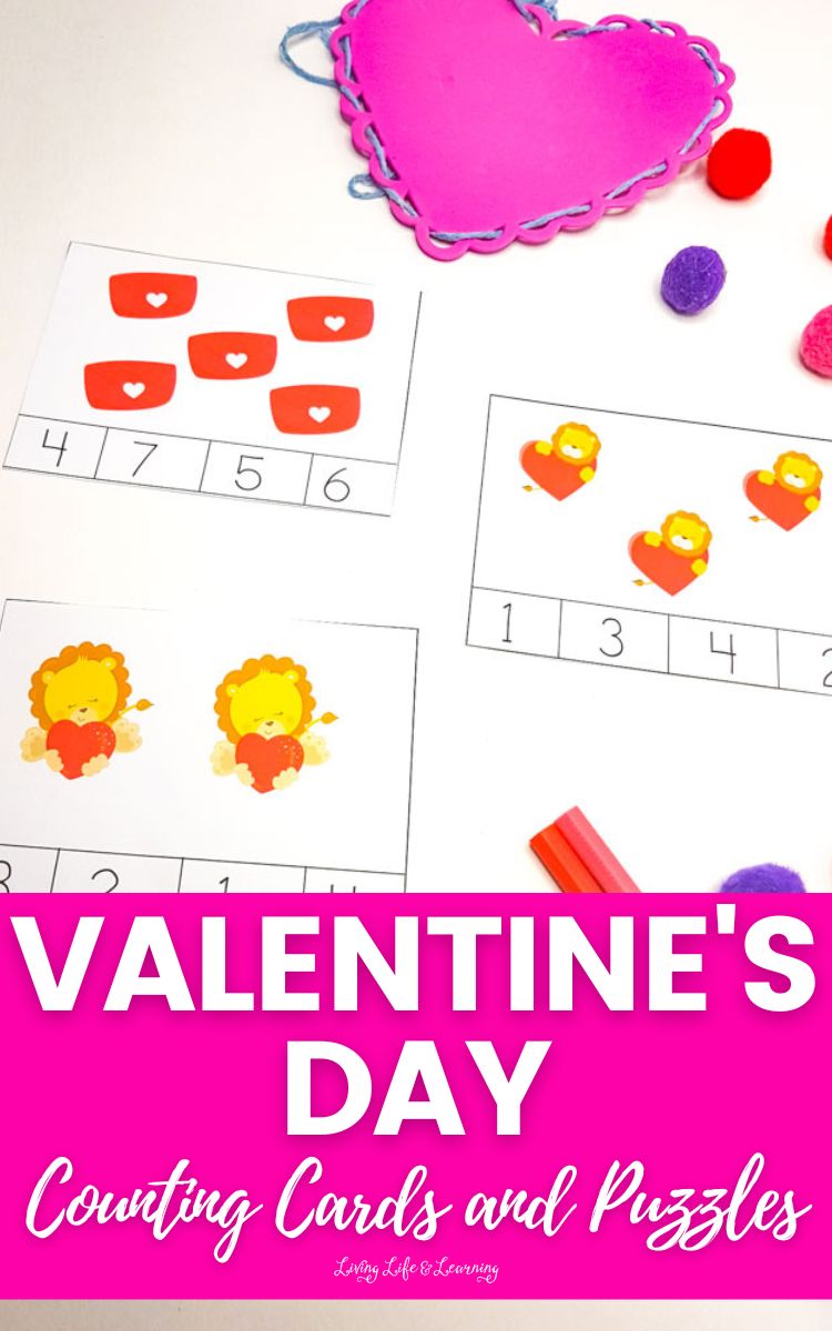 Valentine’s Day Counting Cards and Puzzles