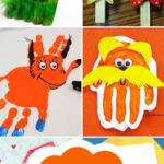 A collage of Dr. Seuss Arts and Crafts.