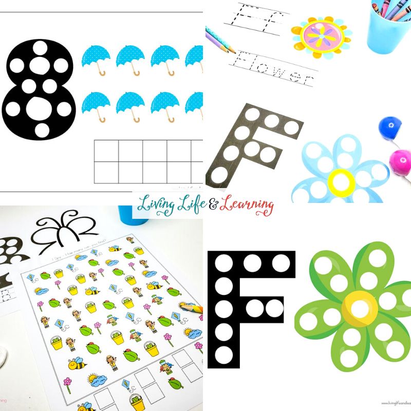A collage of Spring Printables for Kids.