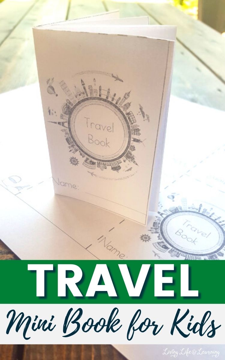A Travel Mini Book for Kids placed on a table.