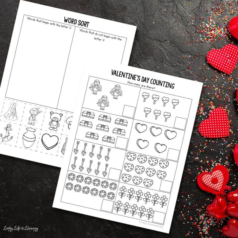 Valentine's Day Worksheets for Kindergarten