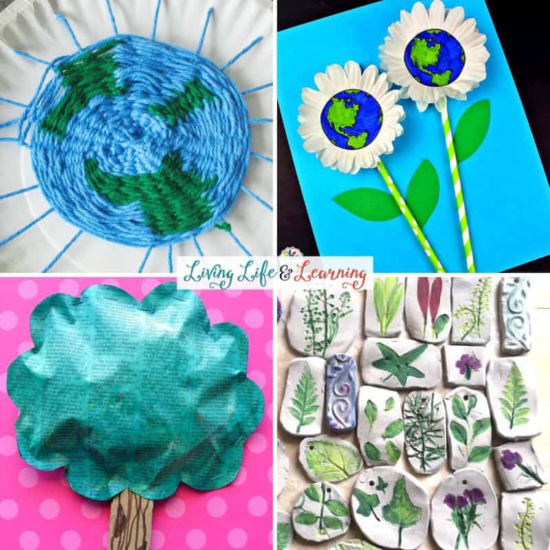 A collage of Earth Day Activities for Elementary Students.