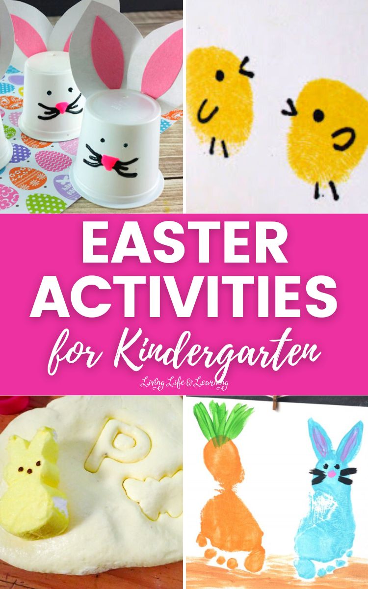 A collage of Easter Activities for Kindergarten.