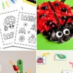 A collage of Ladybug Preschool Activities