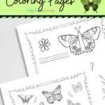 Two Butterfly Coloring Pages on a table