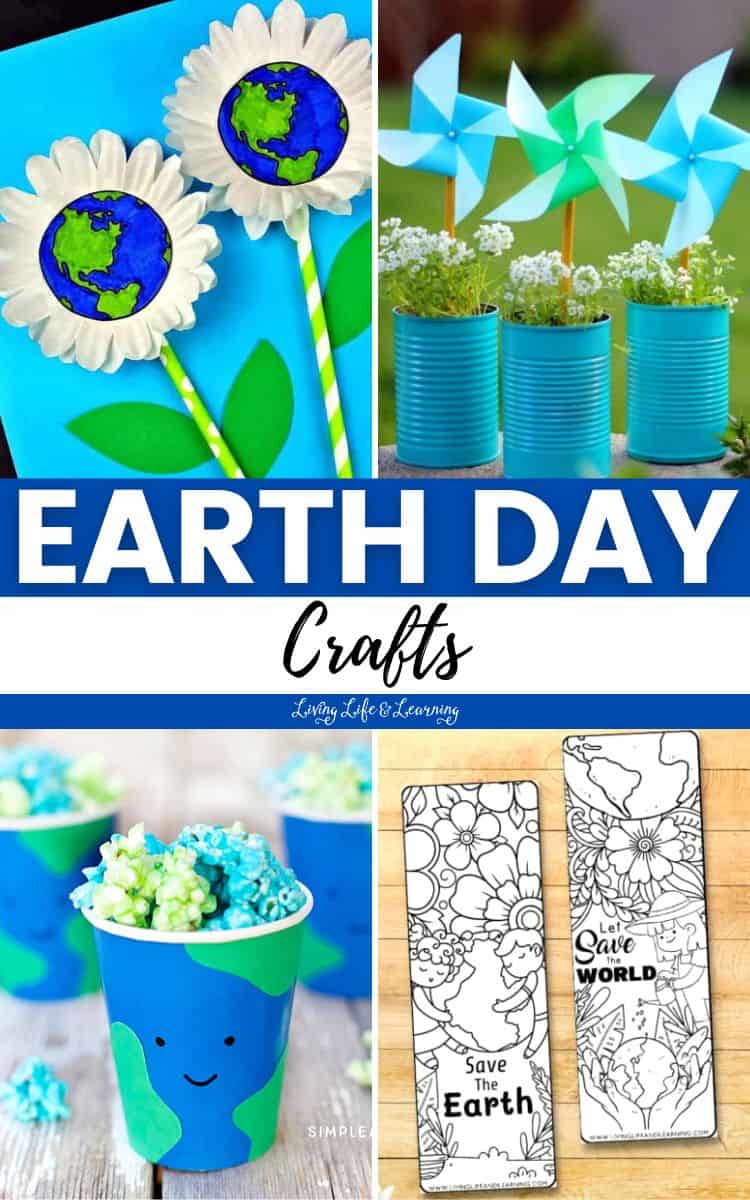 A collage of Earth Day Crafts