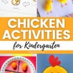 A collage of Chicken Activities for Kindergarten