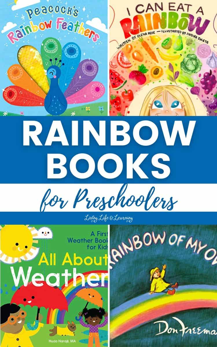 Collage of 4 Rainbow Books for Preschoolers