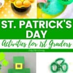 A collage of St. Patrick's Day Activities for 1st Graders.