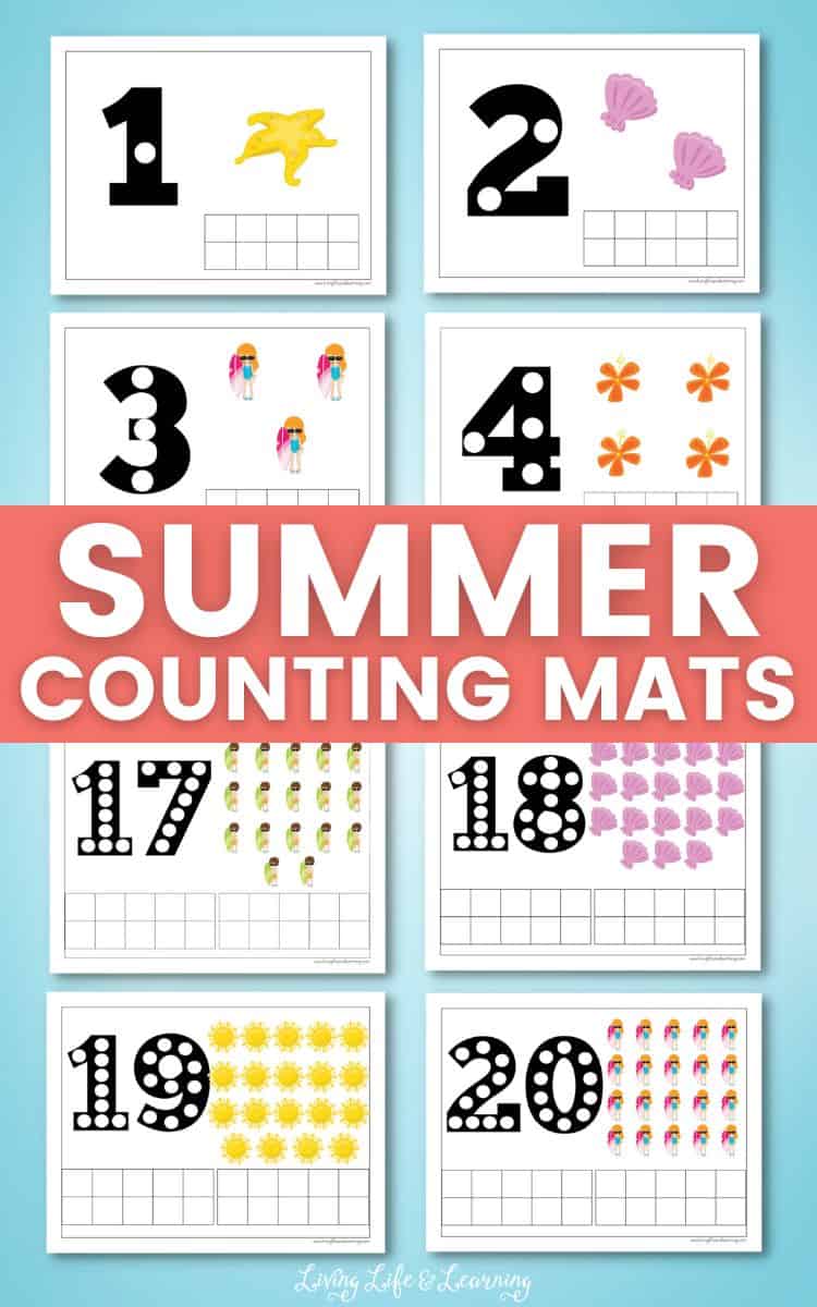 Pages of summer counting mats