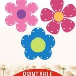 Five Printable Flower Lacing Cards on a table