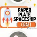 Two images of Paper Plate Spaceship Craft