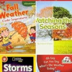 A collage of Weather Books for Kindergarteners