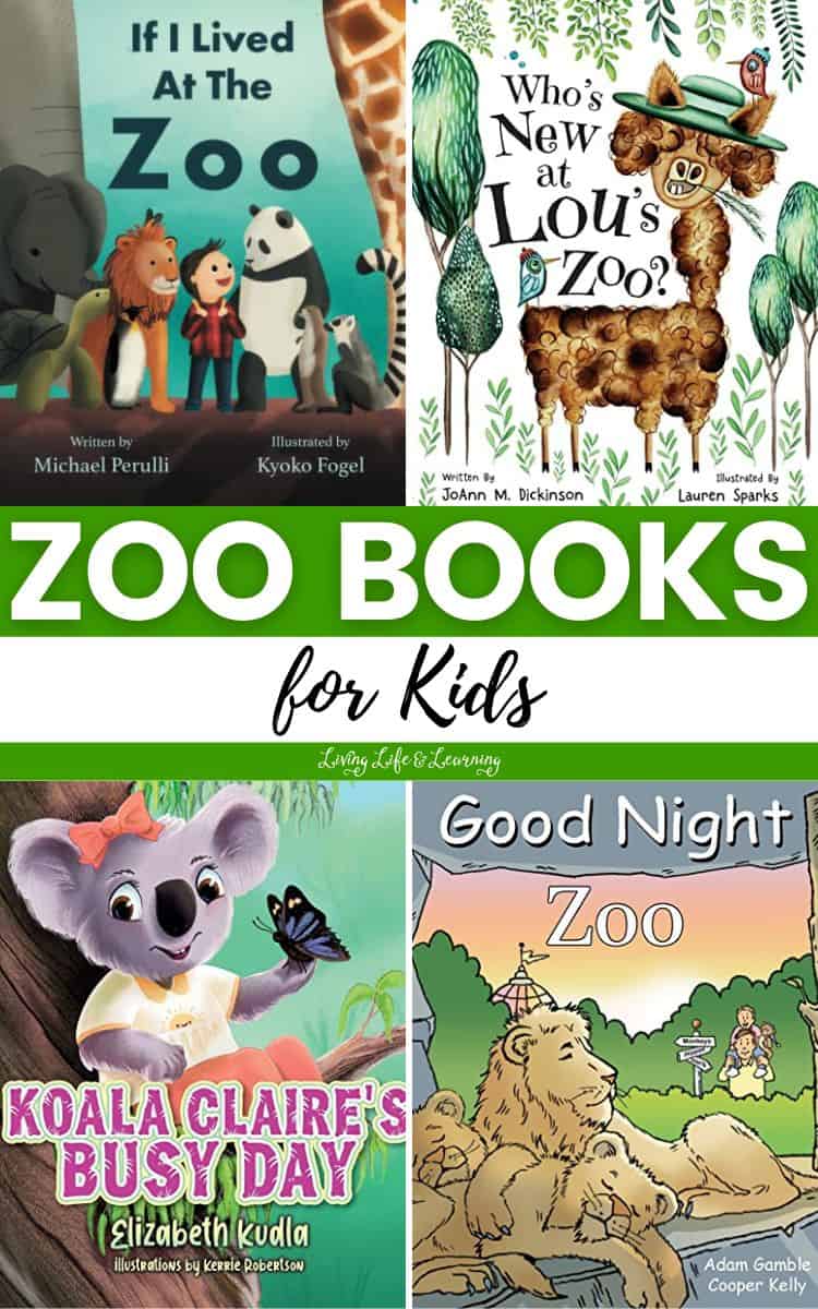 A collage of Zoo Books for Kids