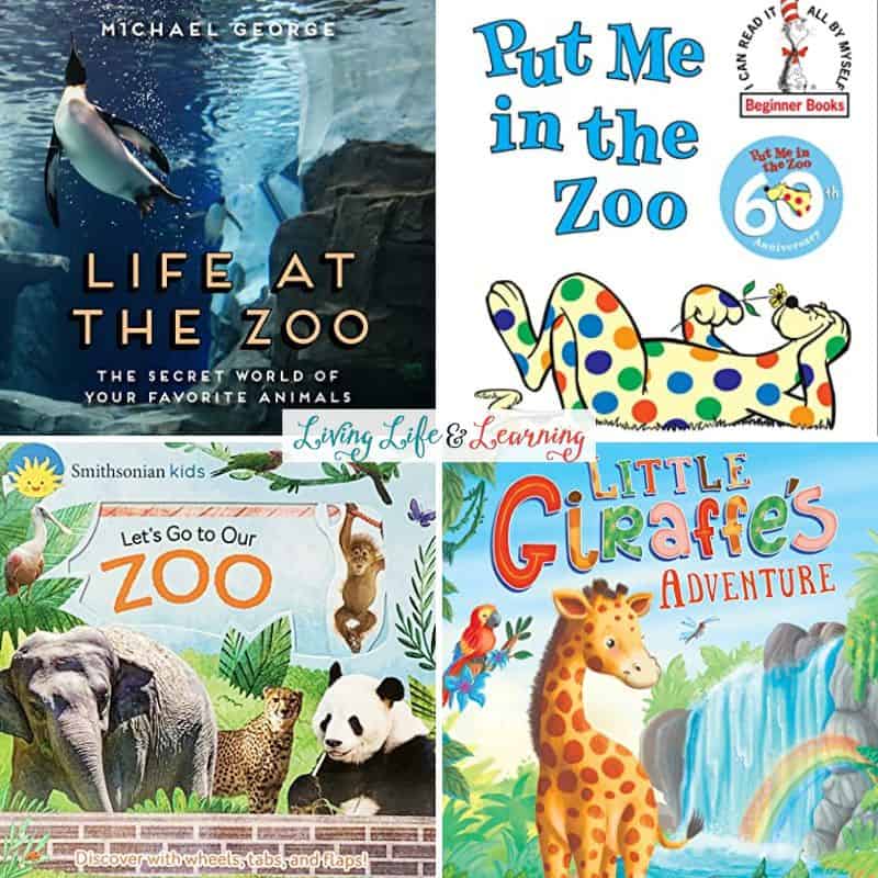 A collage of Zoo Books for Kids