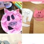 A collage of Elephant and Piggie Crafts