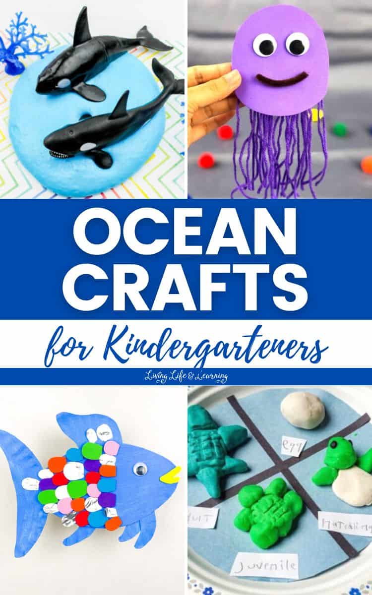 A collage of Ocean Crafts for Kindergarteners