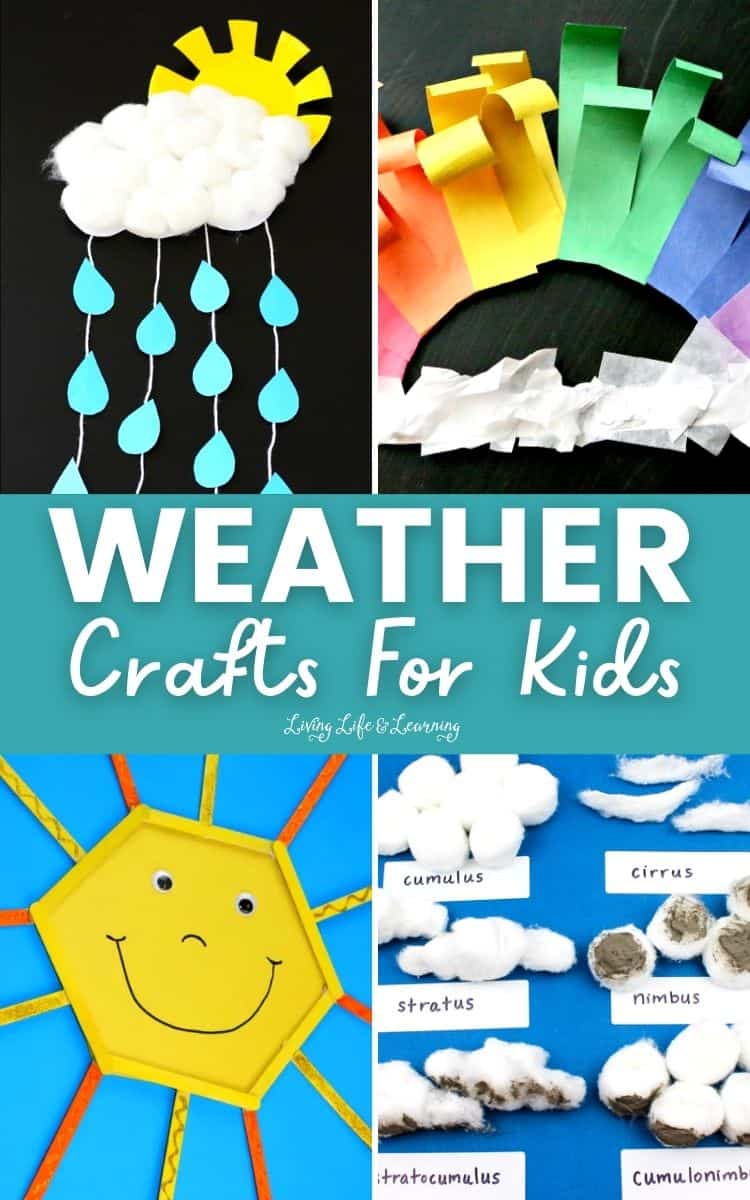 Collage of 4 Weather Crafts for Kids