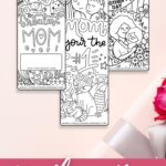 Three Mother's Day Printable Bookmarks on a table