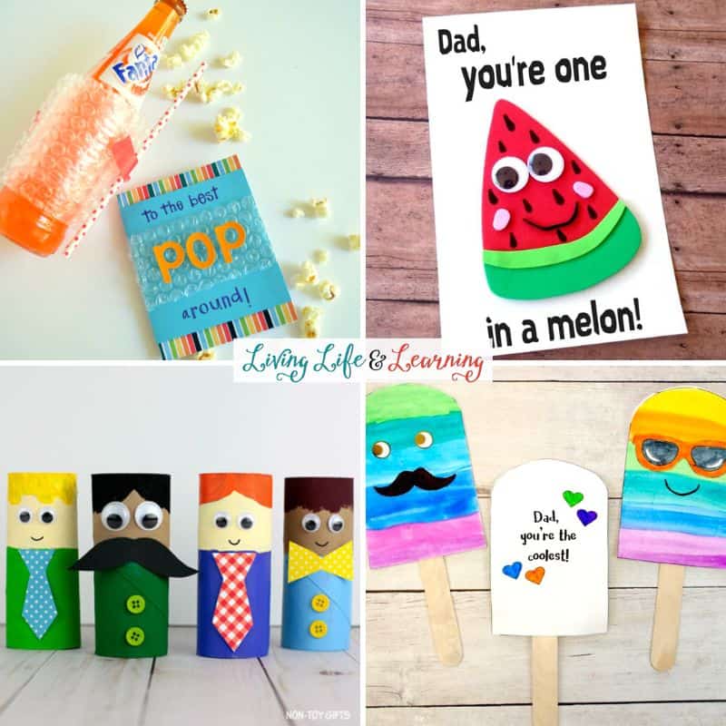 A collage of Father's Day Crafts for Kids