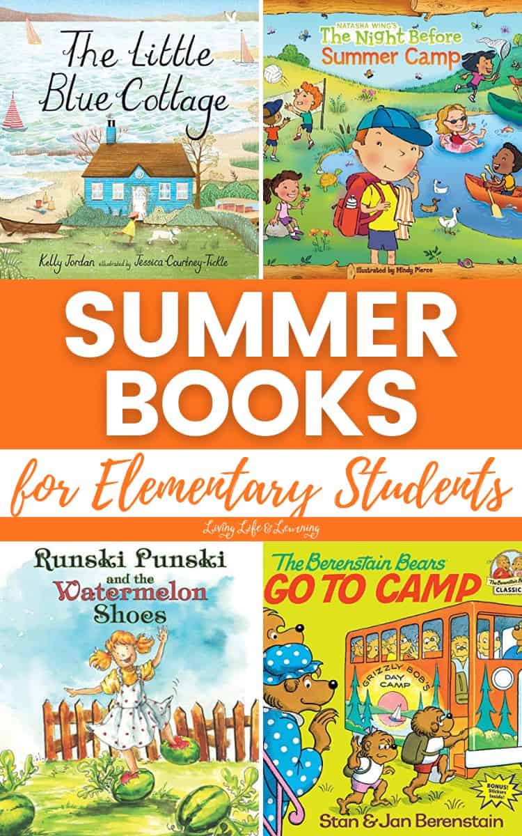 A collage of Fun Summer Books for Elementary Students