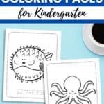 Two Ocean Coloring Pages for Kindergarten on a table