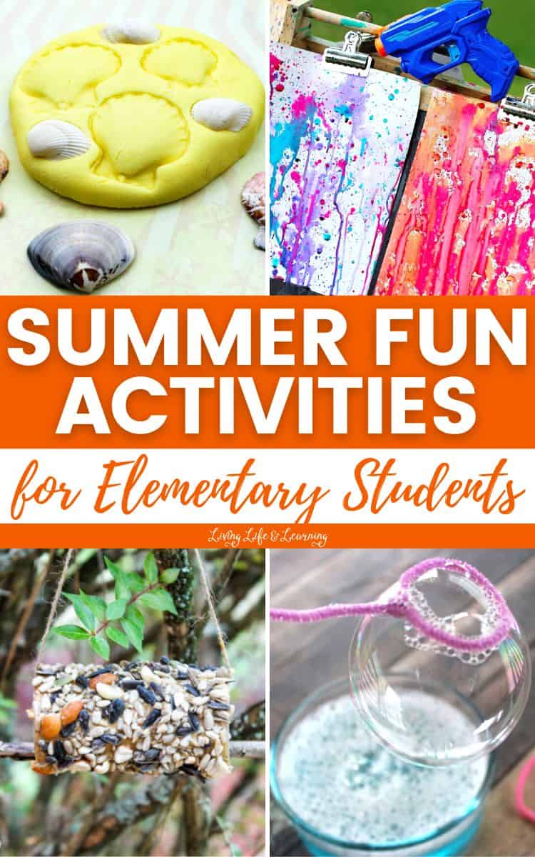 A collage of  Summer Fun Activities for Elementary Students