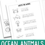 Ocean Animals Worksheets for Kindergarten