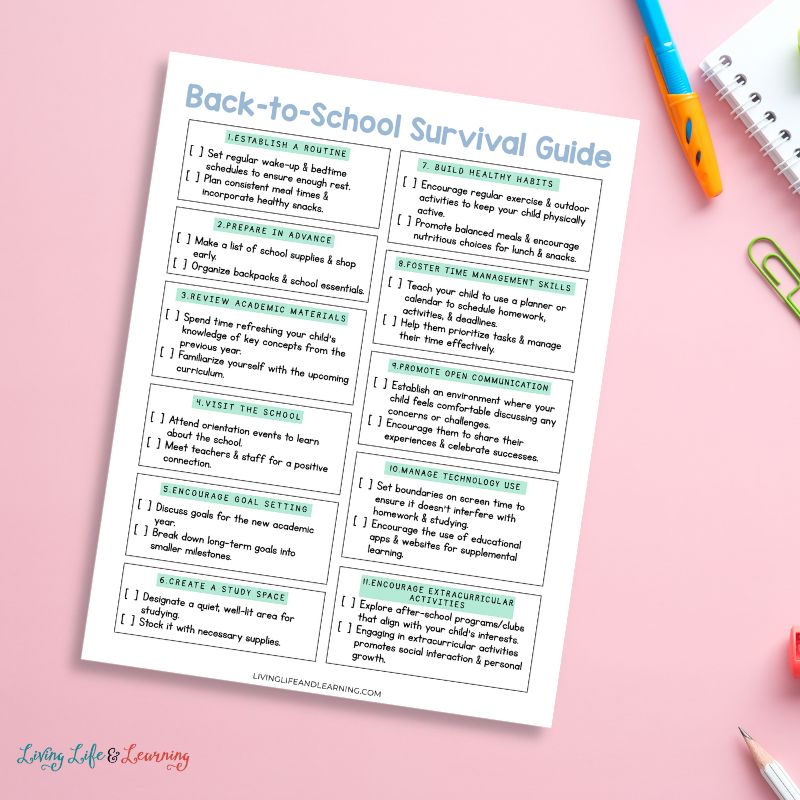 Back To School Guide and Planner on a table