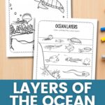 Two Layers of the Ocean Coloring Sheets on a table
