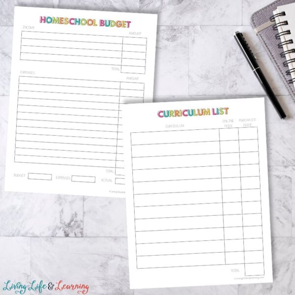 Homeschool Budget Planner