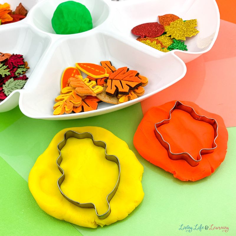Begin your child's fall season with a bang with this fall leaves play dough invitation activity! A great addition to your child's homeschool learning activity inspired by this wonderful season of fall.