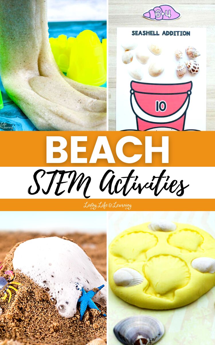 A collage of Beach STEM Activities