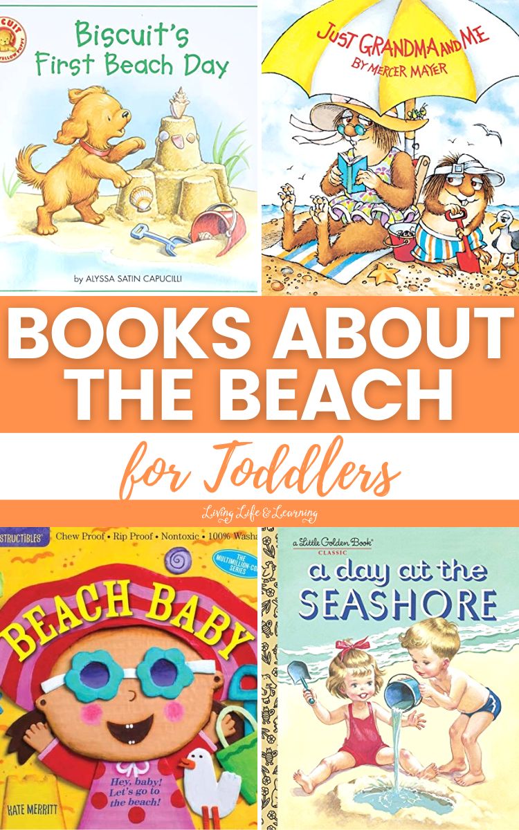 A collage of Books About the Beach for Toddlers