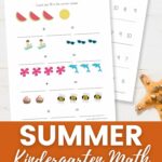 Two Summer Kindergarten Math Worksheets on a table