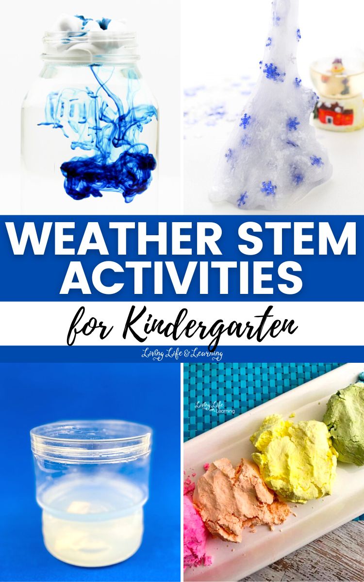 A collage of Weather STEM Activities for Kindergarten