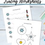 Two Weather Tracing Worksheets on a table