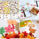 A collage of Fall Math Activities for Preschoolers