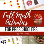A collage of Fall Math Activities for Preschoolers