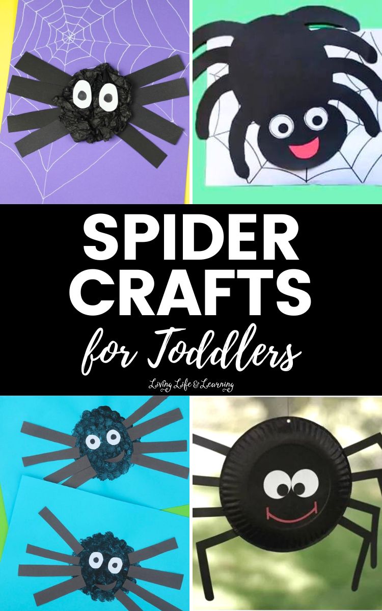 A collage of Spider Crafts for Toddlers