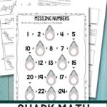 Shark Math Worksheets for Kindergarten