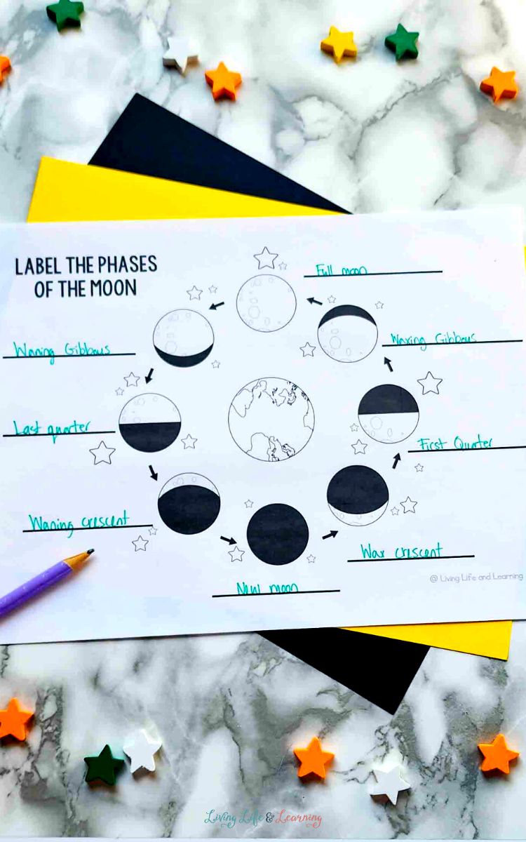 Moon Phases Coloring Pages