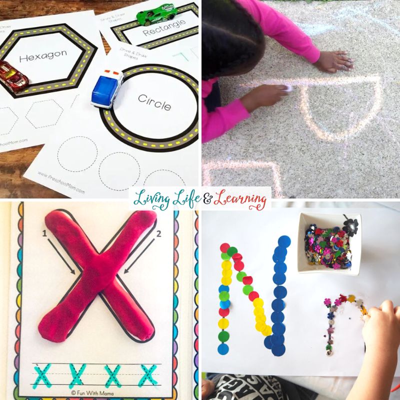 A collage of Tracing Activities for Toddlers