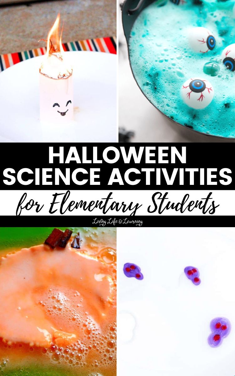 A collage of Halloween Science Activities for Elementary Students
