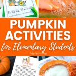 A collage of Pumpkin Activities for Elementary Students