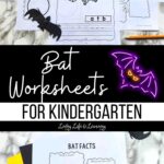 Two images of Bat Worksheets for Kindergarten on a table