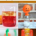 A collage of Pumpkin Science Activities for Preschoolers