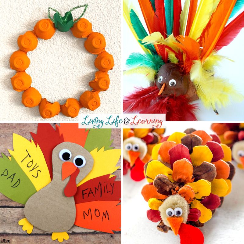 A collage of Thanksgiving Preschool Activities